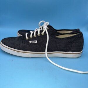 Vans EUC! Shoes Lace Up Low Top Gray & White Size US 5.5 Men OR 7 Women